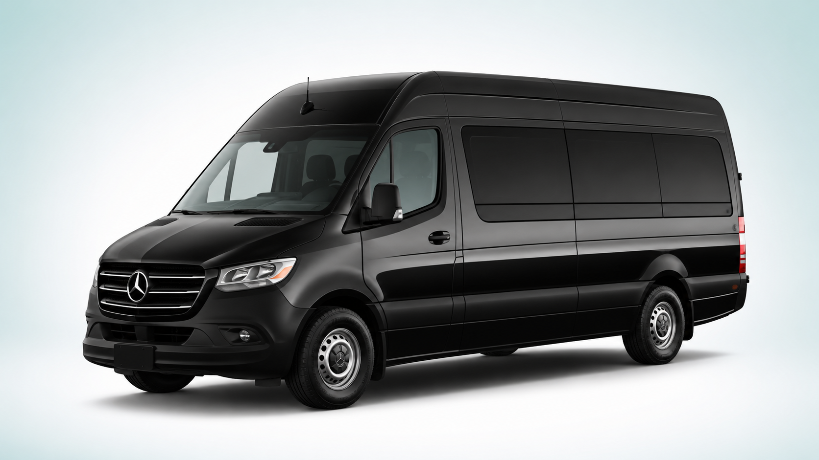 Black Mercedes Benz Sprinter executive van