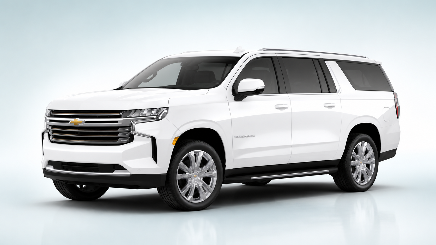 White Chevrolet Suburban executive SUV